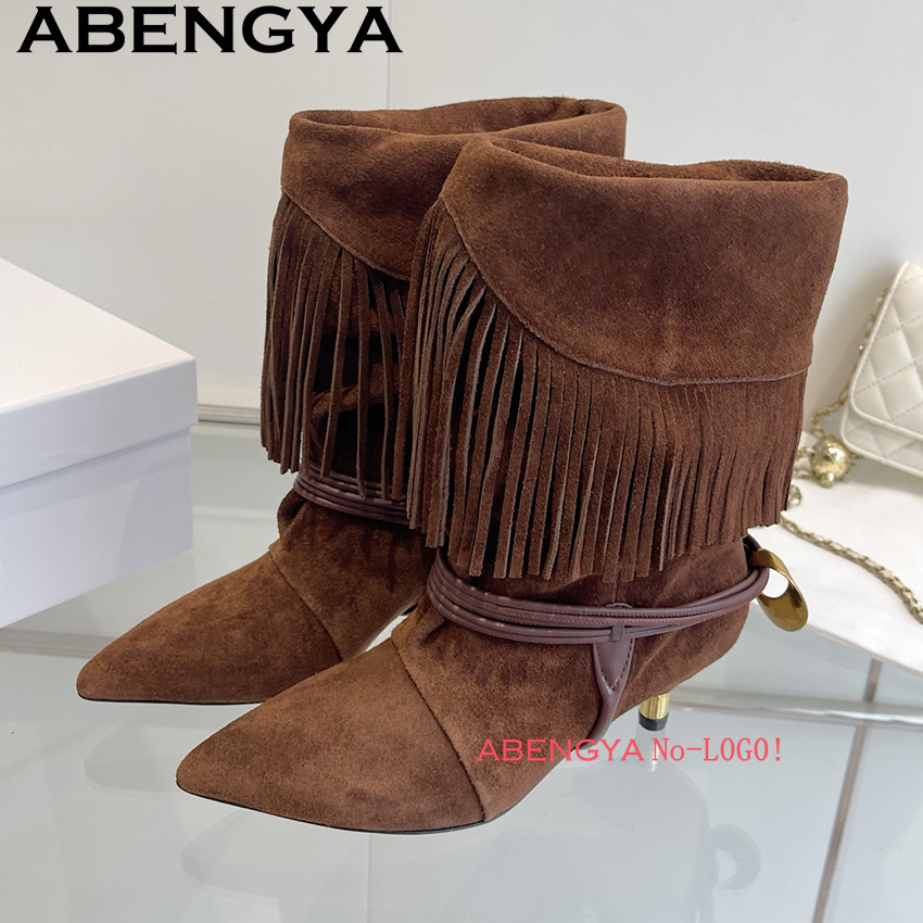 รองเท้าบูทเชลซีหนังกลับแต่งพู่ - Ethnic Fashion Design บทวิจารณ์และราคา
