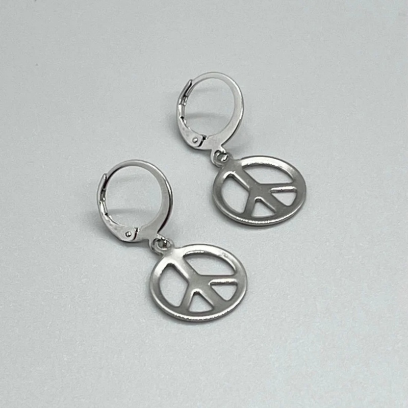 ต่างหูสแตนเลส PEACE SIGN Lever - Go Ethnic Fashion บทวิจารณ์และราคา