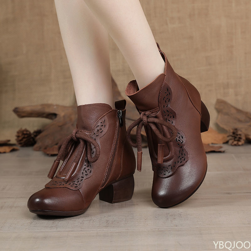 รองเท้าบูทผู้หญิงแฟชั่นฤดูใบไม - Ethnic Modern Fashion บทวิจารณ์และราคา